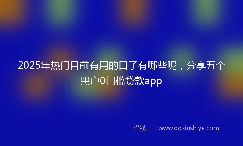 2025年热门目前有用的口子有哪些呢，分享五个黑户0门槛贷款app