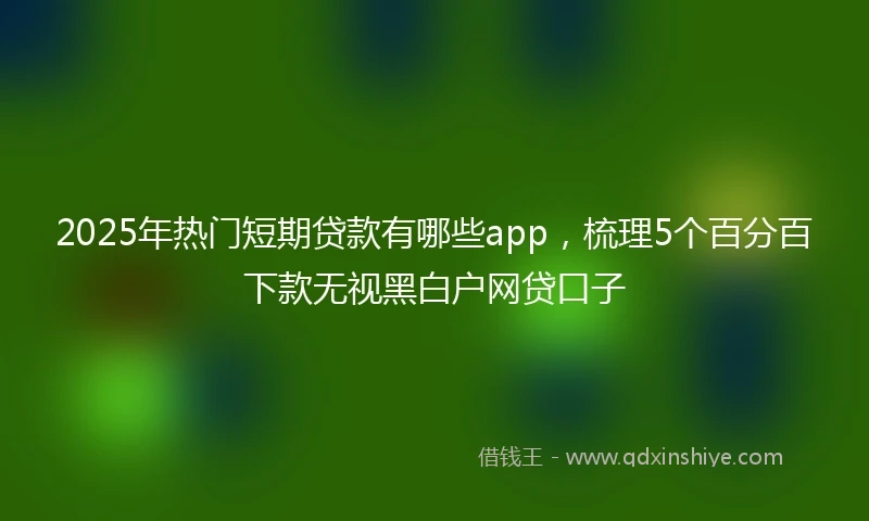 2025年热门短期贷款有哪些app，梳理5个百分百下款无视黑白户网贷口子