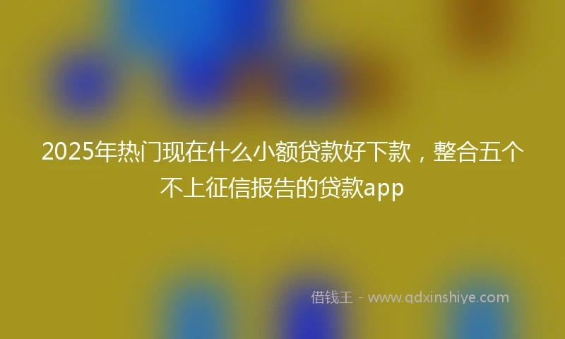 2025年热门现在什么小额贷款好下款，整合五个不上征信报告的贷款app