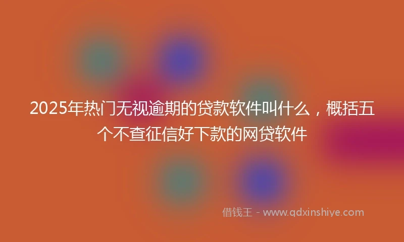 2025年热门无视逾期的贷款软件叫什么，概括五个不查征信好下款的网贷软件