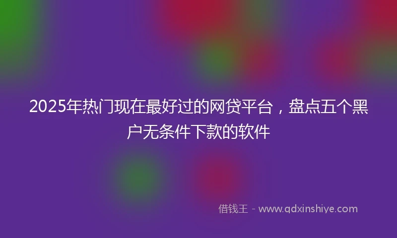 2025年热门现在最好过的网贷平台，盘点五个黑户无条件下款的软件
