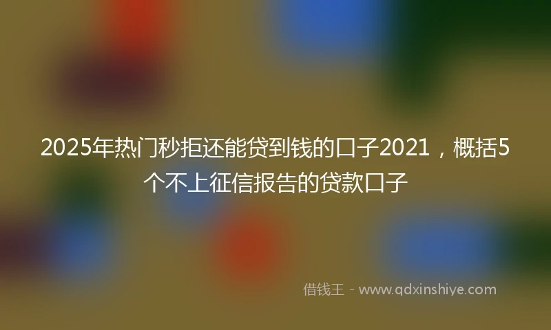 2025年热门秒拒还能贷到钱的口子2021，概括5个不上征信报告的贷款口子