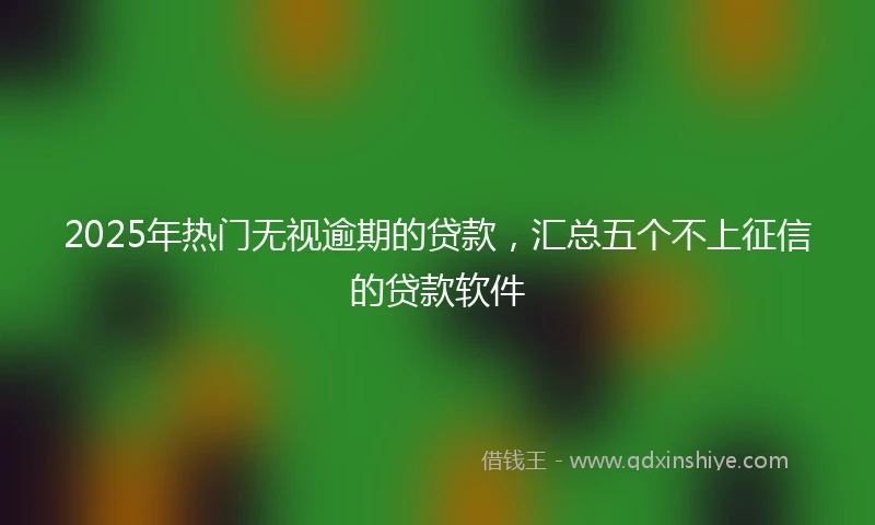 2025年热门无视逾期的贷款，汇总五个不上征信的贷款软件