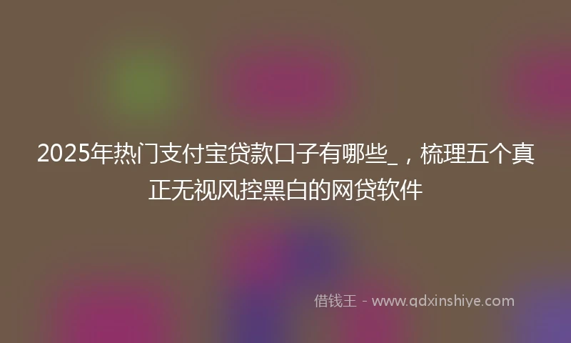 2025年热门支付宝贷款口子有哪些_，梳理五个真正无视风控黑白的网贷软件