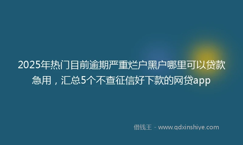 2025年热门目前逾期严重烂户黑户哪里可以贷款急用，汇总5个不查征信好下款的网贷app