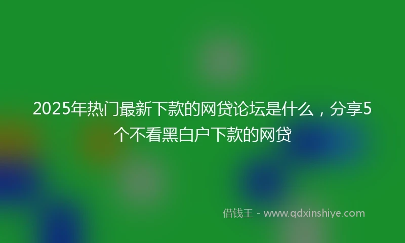 2025年热门最新下款的网贷论坛是什么，分享5个不看黑白户下款的网贷