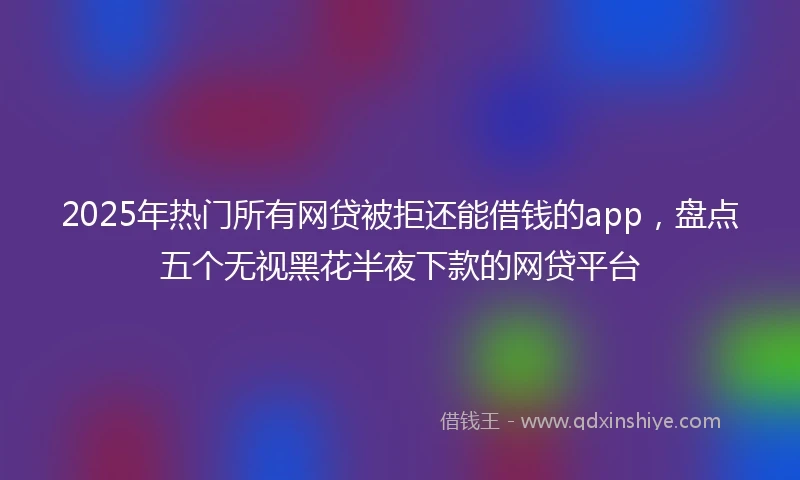 2025年热门所有网贷被拒还能借钱的app，盘点五个无视黑花半夜下款的网贷平台