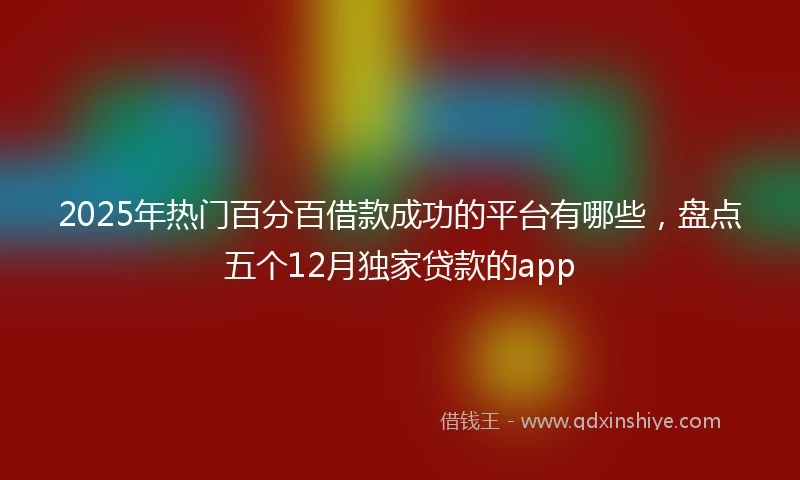 2025年热门百分百借款成功的平台有哪些，盘点五个12月独家贷款的app