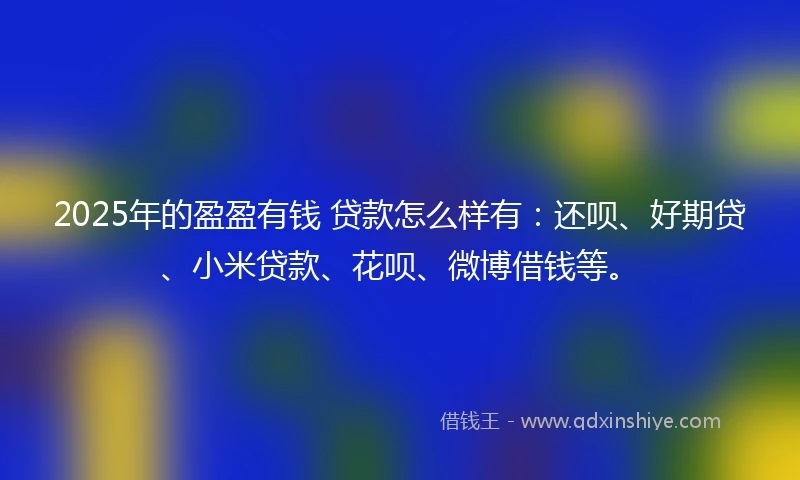 2025年的盈盈有钱 贷款怎么样有：还呗、好期贷、小米贷款、花呗、微博借钱等。