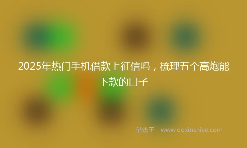 2025年热门手机借款上征信吗，梳理五个高炮能下款的口子