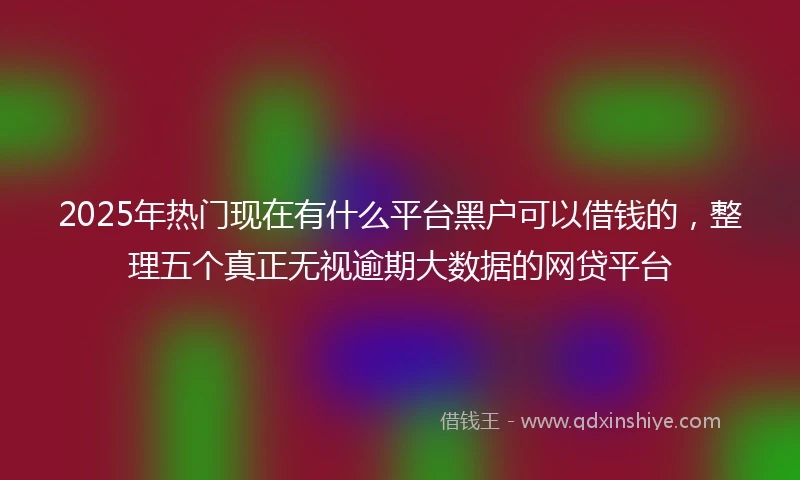 2025年热门现在有什么平台黑户可以借钱的，整理五个真正无视逾期大数据的网贷平台