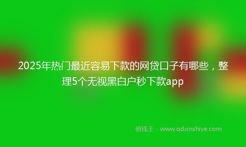 2025年热门最近容易下款的网贷口子有哪些，整理5个无视黑白户秒下款app