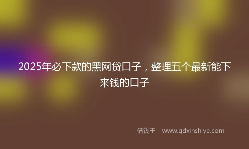 2025年必下款的黑网贷口子，整理五个最新能下来钱的口子