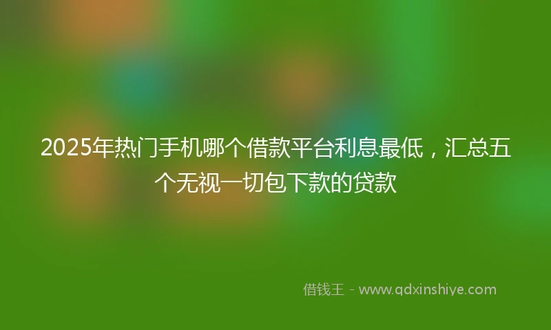 2025年热门手机哪个借款平台利息最低，汇总五个无视一切包下款的贷款