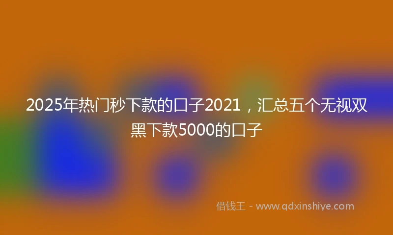 2025年热门秒下款的口子2021，汇总五个无视双黑下款5000的口子