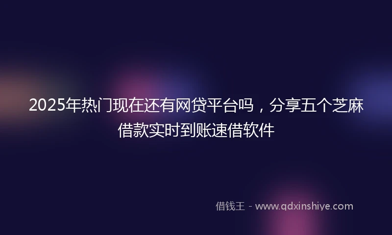 2025年热门现在还有网贷平台吗，分享五个芝麻借款实时到账速借软件