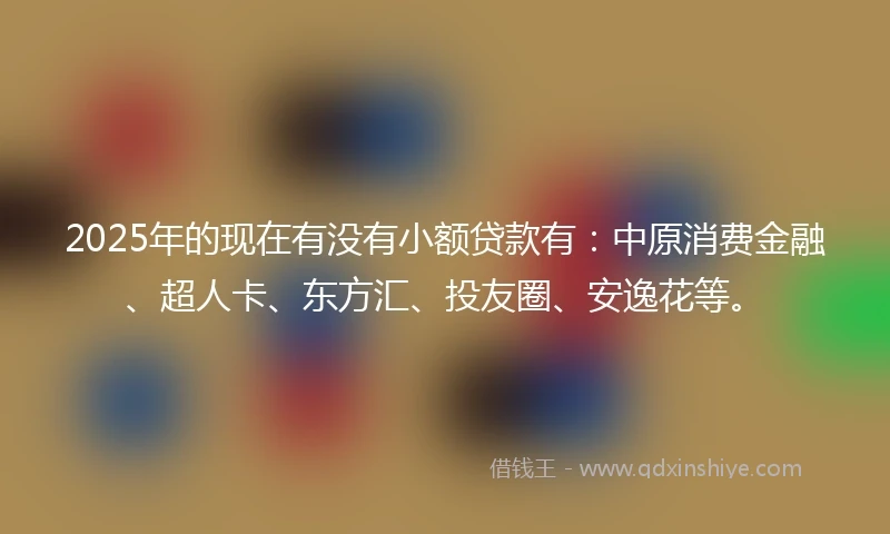2025年的现在有没有小额贷款有：中原消费金融、超人卡、东方汇、投友圈、安逸花等。