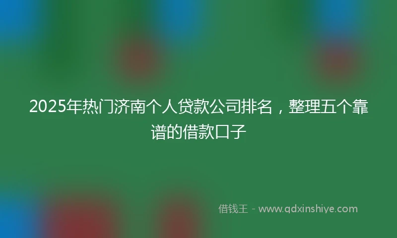 2025年热门济南个人贷款公司排名，整理五个靠谱的借款口子