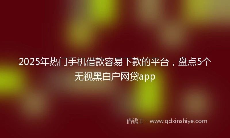 2025年热门手机借款容易下款的平台，盘点5个无视黑白户网贷app