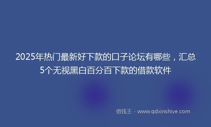 2025年热门最新好下款的口子论坛有哪些，汇总5个无视黑白百分百下款的借款软件