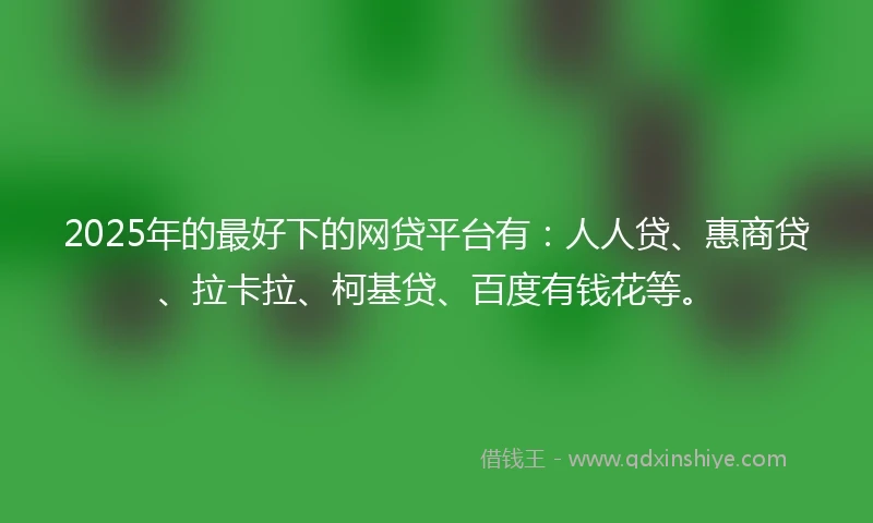 2025年的最好下的网贷平台有：人人贷、惠商贷、拉卡拉、柯基贷、百度有钱花等。