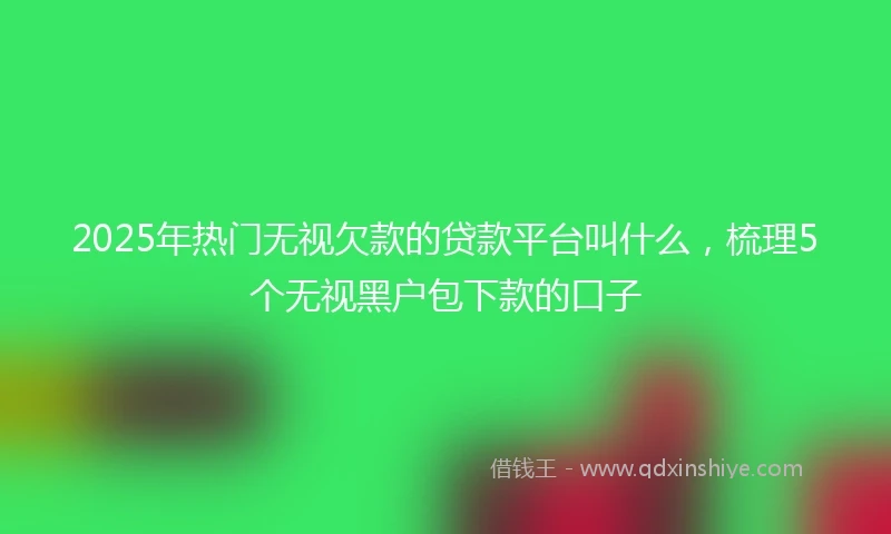 2025年热门无视欠款的贷款平台叫什么，梳理5个无视黑户包下款的口子
