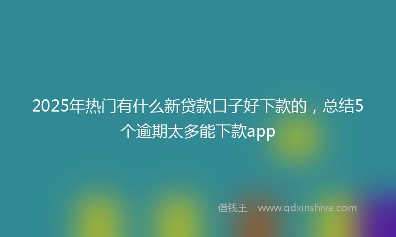 2025年热门有什么新贷款口子好下款的，总结5个逾期太多能下款app