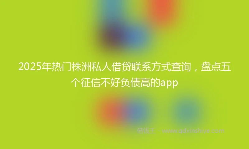 2025年热门株洲私人借贷联系方式查询，盘点五个征信不好负债高的app
