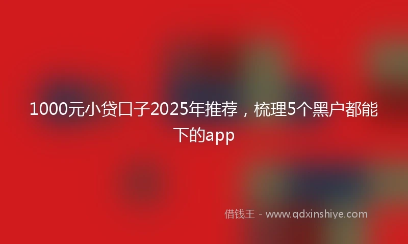 1000元小贷口子2025年推荐，梳理5个黑户都能下的app