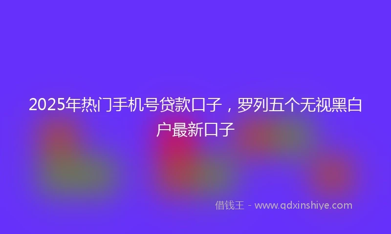 2025年热门手机号贷款口子，罗列五个无视黑白户最新口子