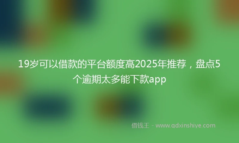 19岁可以借款的平台额度高2025年推荐，盘点5个逾期太多能下款app
