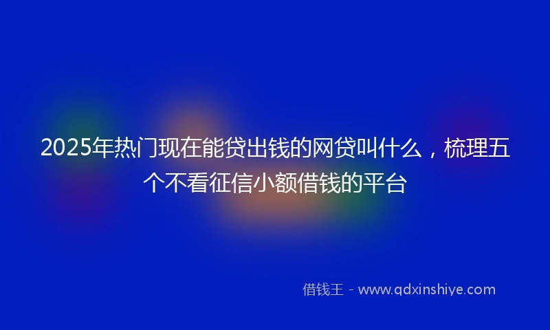 2025年热门现在能贷出钱的网贷叫什么，梳理五个不看征信小额借钱的平台