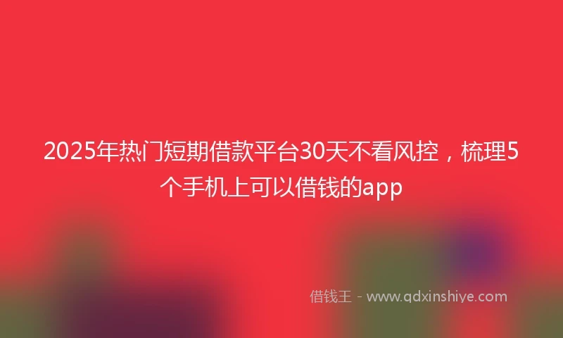 2025年热门短期借款平台30天不看风控，梳理5个手机上可以借钱的app
