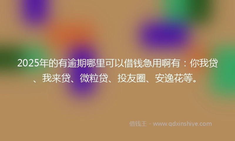 2025年的有逾期哪里可以借钱急用啊有：你我贷、我来贷、微粒贷、投友圈、安逸花等。