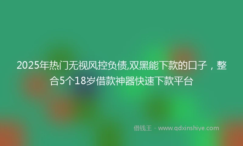 2025年热门无视风控负债,双黑能下款的口子，整合5个18岁借款神器快速下款平台