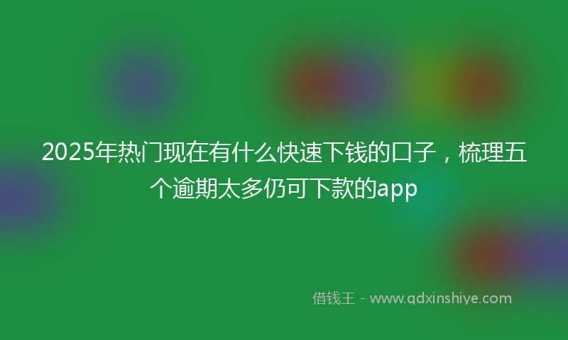 2025年热门现在有什么快速下钱的口子，梳理五个逾期太多仍可下款的app