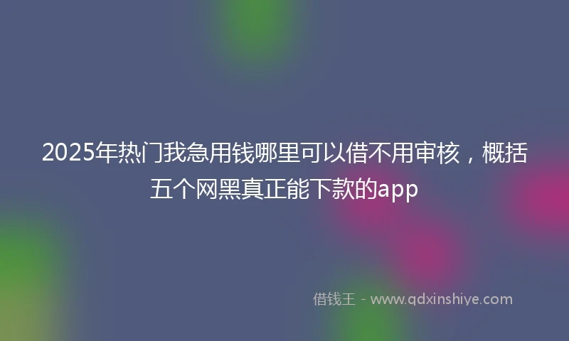 2025年热门我急用钱哪里可以借不用审核，概括五个网黑真正能下款的app