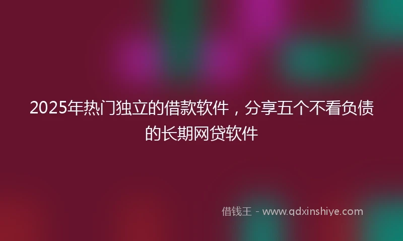 2025年热门独立的借款软件，分享五个不看负债的长期网贷软件