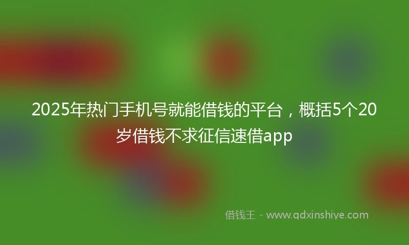 2025年热门手机号就能借钱的平台，概括5个20岁借钱不求征信速借app