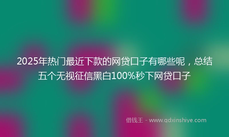 2025年热门最近下款的网贷口子有哪些呢，总结五个无视征信黑白100%秒下网贷口子
