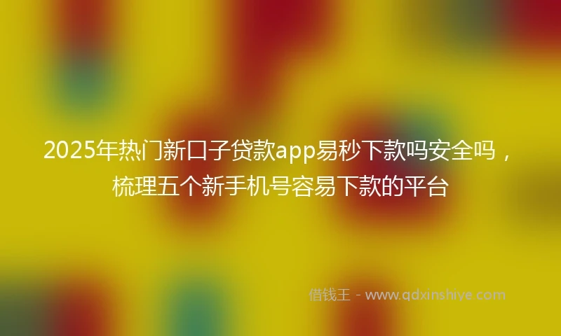 2025年热门新口子贷款app易秒下款吗安全吗，梳理五个新手机号容易下款的平台