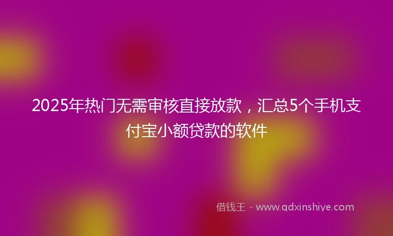 2025年热门无需审核直接放款，汇总5个手机支付宝小额贷款的软件