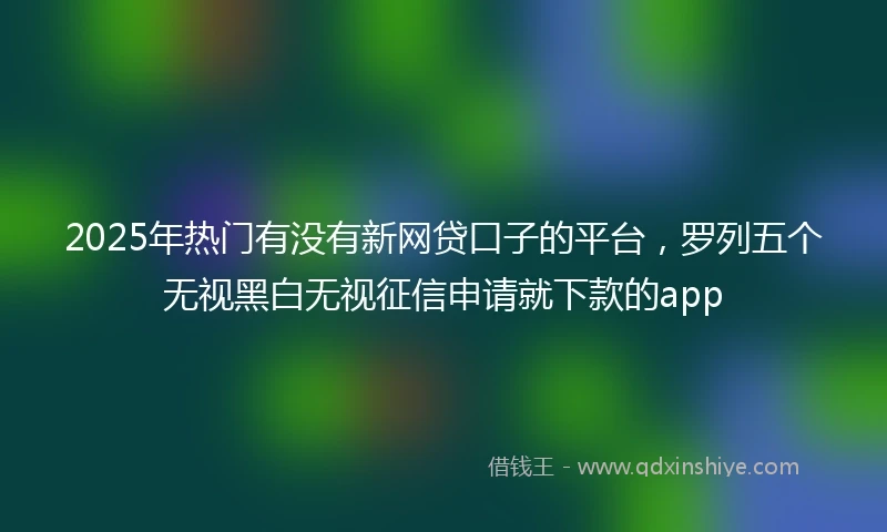 2025年热门有没有新网贷口子的平台，罗列五个无视黑白无视征信申请就下款的app