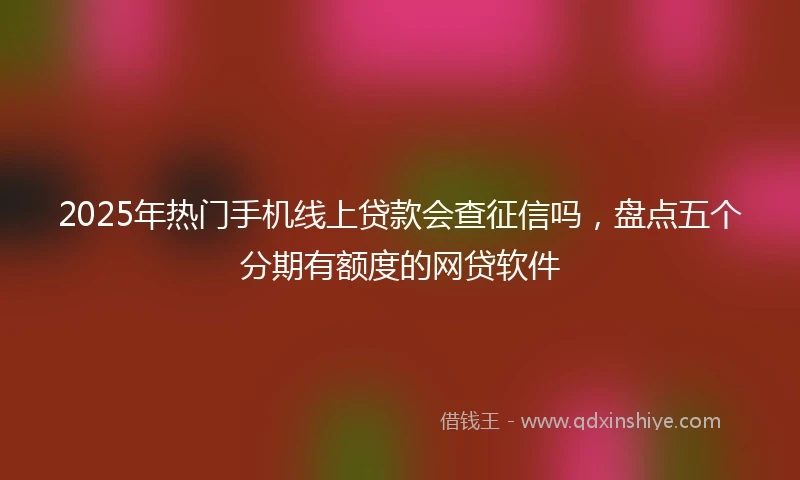 2025年热门手机线上贷款会查征信吗，盘点五个分期有额度的网贷软件