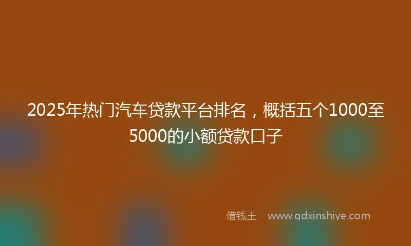 2025年热门汽车贷款平台排名，概括五个1000至5000的小额贷款口子