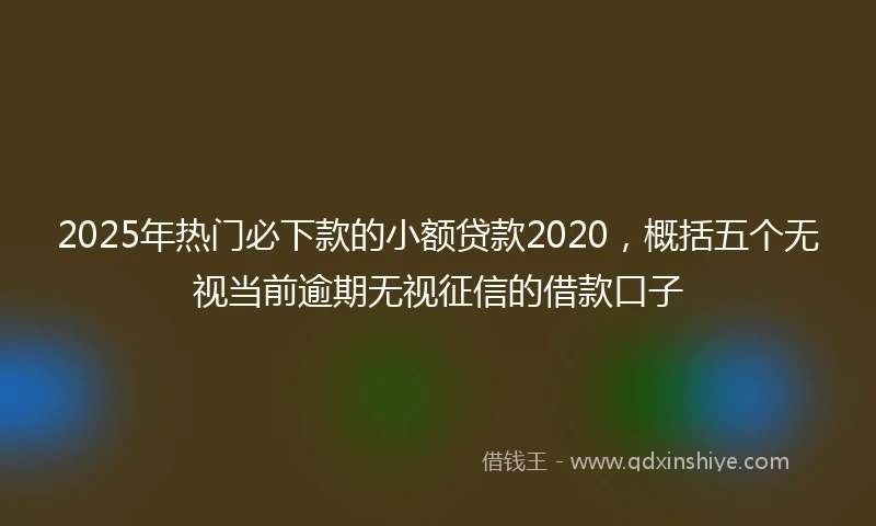 2025年热门必下款的小额贷款2020，概括五个无视当前逾期无视征信的借款口子