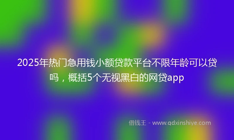 2025年热门急用钱小额贷款平台不限年龄可以贷吗，概括5个无视黑白的网贷app