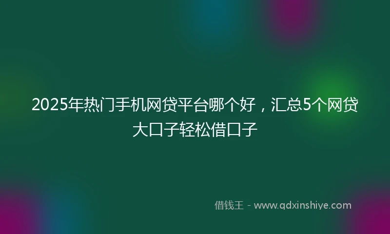 2025年热门手机网贷平台哪个好，汇总5个网贷大口子轻松借口子