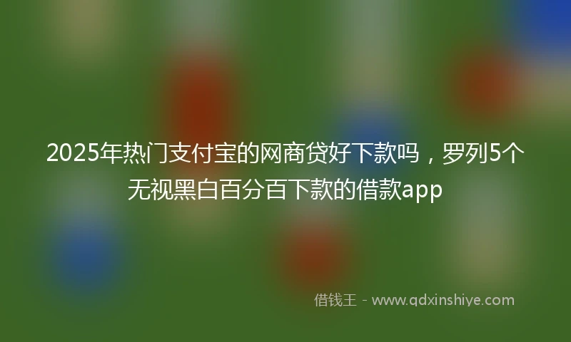 2025年热门支付宝的网商贷好下款吗，罗列5个无视黑白百分百下款的借款app