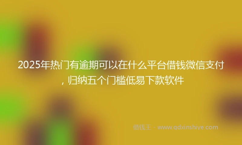 2025年热门有逾期可以在什么平台借钱微信支付，归纳五个门槛低易下款软件